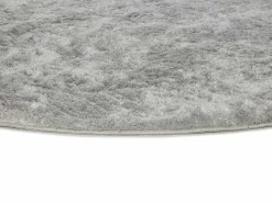 Alfombra interior redonda - shaggy uni - plata - diam.120 cm - ROMA