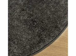 Best Alfombra ISTAN de pelo largo, aspecto antracita brillante, Ø 160 cm Alfombra De Cocina|Alfombra De Cocina