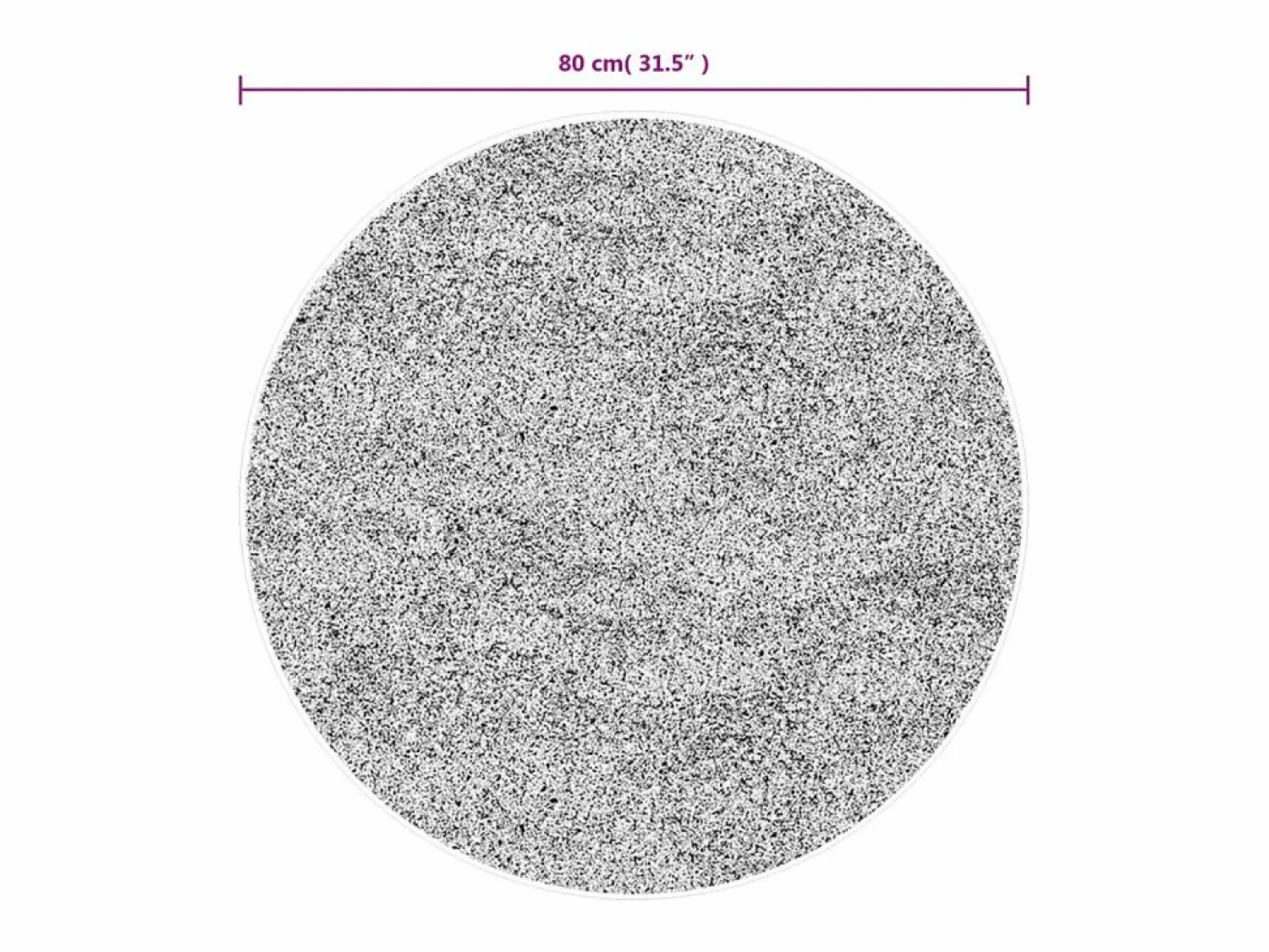 Alfombra IZA de pelo corto de estilo escandinavo en color antracita Ø 80 cm