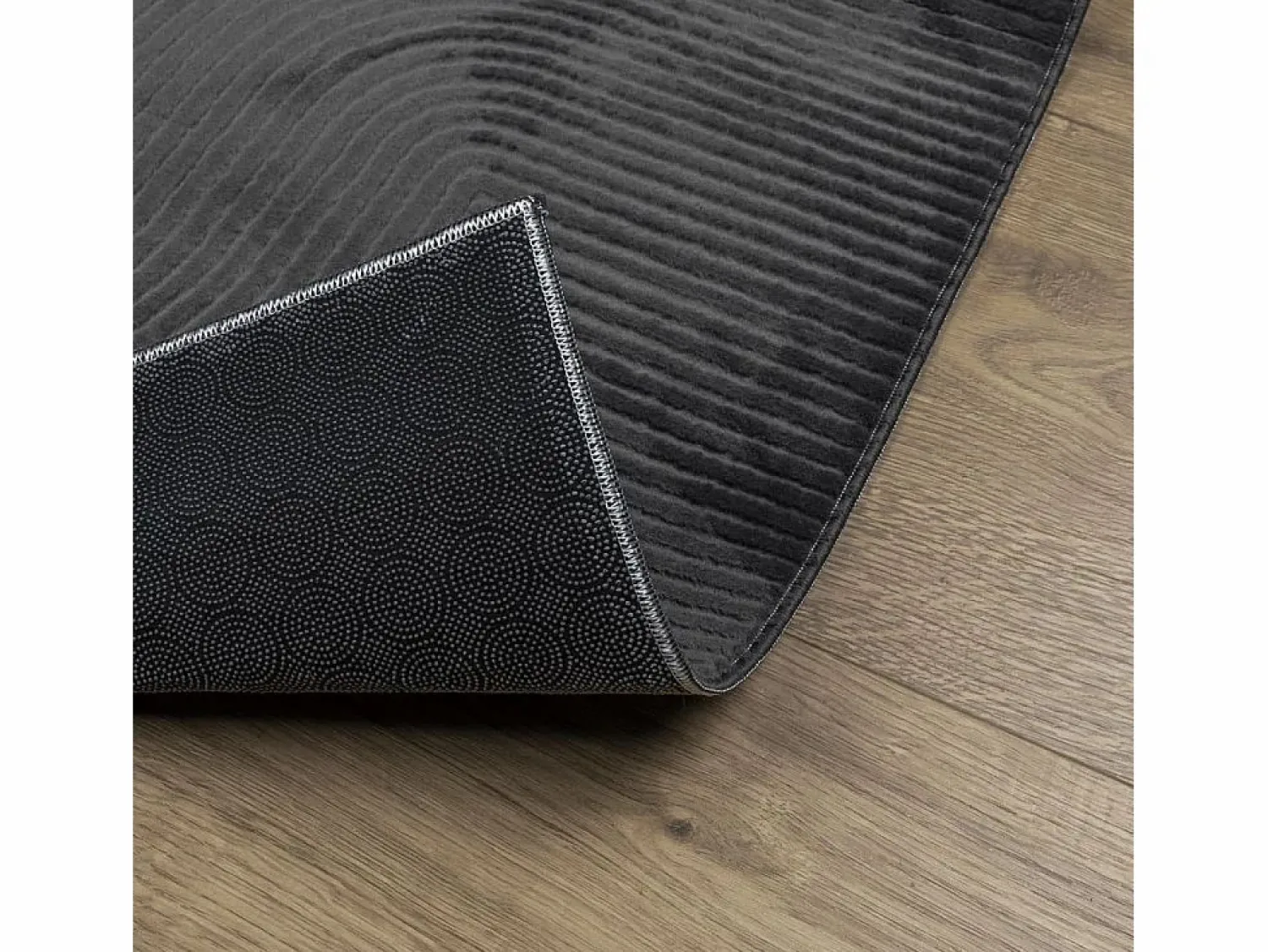 Outlet Alfombra IZA de pelo corto de estilo escandinavo en color antracita 140x200 cm Gris