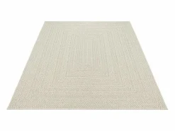 Outlet the carpet Alfombra Kansas Exterior Interior Aspecto Yute Resistente intemperie liso - - 80 x 150 cm Crema