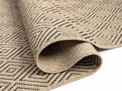 Alfombra Kansas Exterior Interior Aspecto Yute Resistente Diamante Intemperie - Naturaleza - 60 x 180 cm Alfombra De Exterior