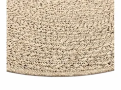 Clearance Alfombra Kansas Exterior Interior Aspecto Yute Resistente intemperie - Naturaleza - 160 cm, redondo Alfombra De Exterior|Decoración De Jardín