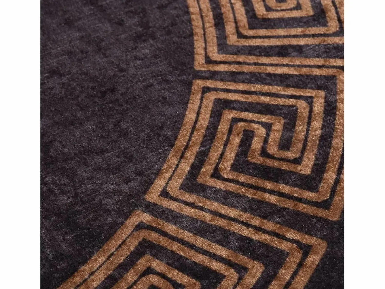 Online Clicnbuy Alfombra lavable antideslizante negro y dorado f120 cm Multicolor