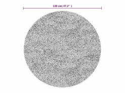 Clicnbuy Alfombra lavable antideslizante negro y blanco Ø 120 cm