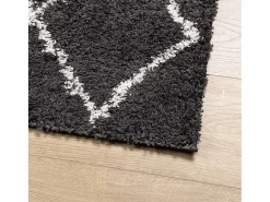 Outlet Alfombra moderna de pelo largo en color y crema de 140 x 200 cm Alfombra De Cocina|Alfombra De Cocina