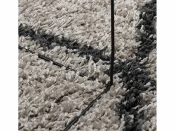 Hot Alfombra moderna de pelo largo en beige y antracita Ø 120 cm Multicolor