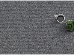 Clearance Alfombra Natal moderna uni, antimanchas, Antracita, 80 cm redondo Alfombra Redonda