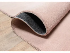the carpet Alfombra pelo corto lavable antideslizante - Rosa - 120 cm Redondo - RELAX