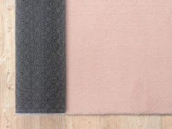 the carpet Alfombra pelo corto lavable antideslizante - Rosa - 120 cm Redondo - RELAX