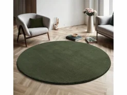 the carpet Alfombra pelo corto lavable antideslizante - Bosque - 120 cm Redondo - RELAX