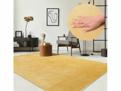 the carpet Alfombra pelo corto lavable antideslizante - Oro - 140 x 200 cm - RELAX