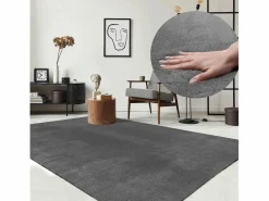 the carpet Alfombra pelo corto lavable antideslizante - Antracita - 240 x 340 cm - RELAX