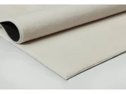 the carpet Alfombra piel sintética suave lavable - Crema - 120 cm Redondo - COSY