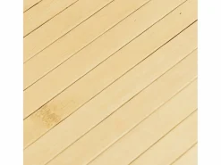 Alfombra rectangular de bambú natural claro 60x200 cm