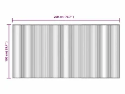 Alfombra rectangular marrón oscuro 100x200 cm bambú Alfombra De Cocina|Alfombra De Cocina