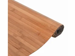 Clearance Alfombra rectangular natural de bambú 60x300 cm Marru00f3n