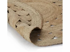 Clicnbuy Alfombra redonda 120 cm yute trenzado con diseño