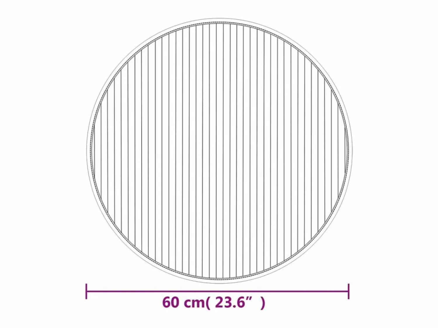Discount Clicnbuy Alfombra redonda bambú color natural claro 60 cm Beige