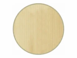 Clicnbuy Alfombra redonda bambú color natural claro 80 cm