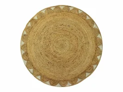 OZAIA Alfombra redonda floral 100% yute - D. 150 cm - Natural - INDIRA