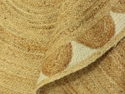 OZAIA Alfombra redonda floral 100% yute - D. 150 cm - Natural - INDIRA
