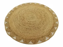 OZAIA Alfombra redonda floral 100% yute - D. 200 cm - Natural - INDIRA