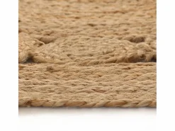 Clicnbuy Alfombra redonda yute trenzado con diseño 150 cm