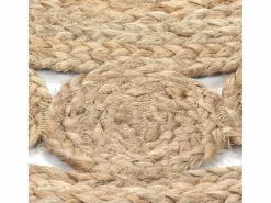Clicnbuy Alfombra redonda yute trenzado con diseño 150 cm