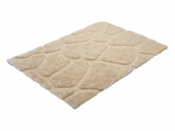 OZAIA Alfombra shaggy de pelo largo - turquesa y gris - 160 x 230 cm - PIETRA