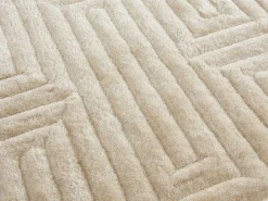 Hot Alfombra shaggy de pelo largo en relieve - 160 x 230 cm - Blanco roto - MAZE Alfombra De Salón