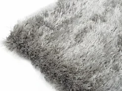 OZAIA Alfombra shaggy turquesa y gris poliéster 120x170 cm PIETRA