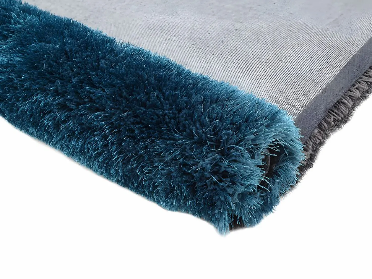 OZAIA Alfombra shaggy turquesa y gris poliéster 160x230 cm PIETRA Azul turquesa
