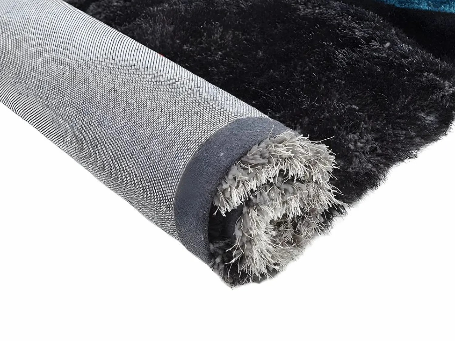 OZAIA Alfombra shaggy turquesa y gris poliéster 160x230 cm PIETRA Azul turquesa