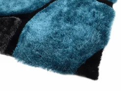 Online Alfombra shaggy turquesa y gris poliéster 140x200 cm PIETRA Alfombra De Salón