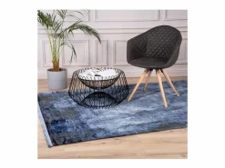 Discount Meublorama Alfombra 170x120cm, diseño E409E color - Confort y elegancia para su interior Azul