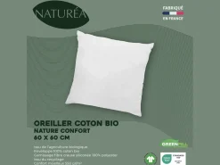 NATUREA Almohada de algodón orgánico 60x60 - - NATURE CONFORT