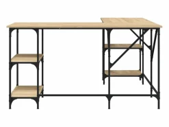 Hot Garden Furniture Amherst Junction Escritorio madera de ingeniería roble Sonoma 139x139x75 cm Marru00f3n
