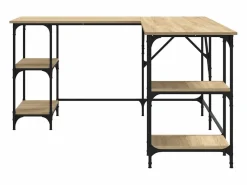 Hot Garden Furniture Amherst Junction Escritorio madera de ingeniería roble Sonoma 139x139x75 cm Marru00f3n