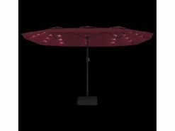 Online Anderson Sombrilla doble de jardín con luces LED rojo burdeos 449x265 cm Sombrilla