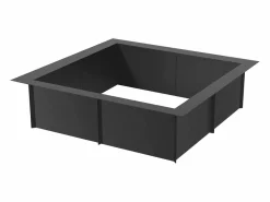 Discount Anillo de Chimenea Cuadrado SucceBuy, con Revestimiento Exterior de Acero 91 x 92 cm para Chimenea, Anillo de Fogata Negro