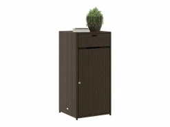 New Garden Furniture Annemarie Armario de almacenaje de jardín ratán PE marrón 55x55x111 cm Marru00f3n