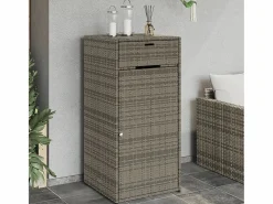 Discount Annemarie Armario de almacenaje de jardín ratán PE 55x55x111 cm Armario De Jardín