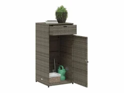 Discount Annemarie Armario de almacenaje de jardín ratán PE 55x55x111 cm Armario De Jardín