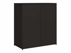 Annemarie Armario de almacenaje de jardín ratán PE 105x55x113 cm Armario De Jardín