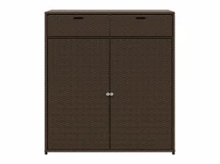 Hot Annemarie Armario de almacenaje de jardín ratán PE marrón 105x55x113 cm Armario De Jardín
