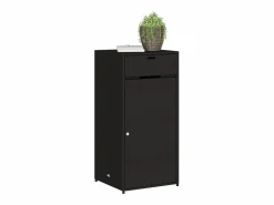 Garden Furniture Annemarie Armario de almacenaje de jardín ratán PE 55x55x111 cm Negro