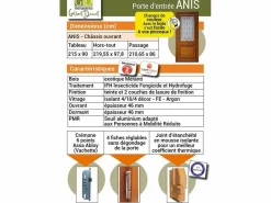 Discount Anís Tamaño de la puerta 215X90 Lado derecho (Dimensiones de la mesa) sin manilla Puerta De Entrada