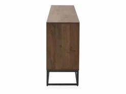 Aparador 4 puertas de madera maciza de mango y base metálica