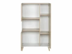 Hot Aparador alto 3 puertas escandinavo KOLYMA - roble y blanco Aparador